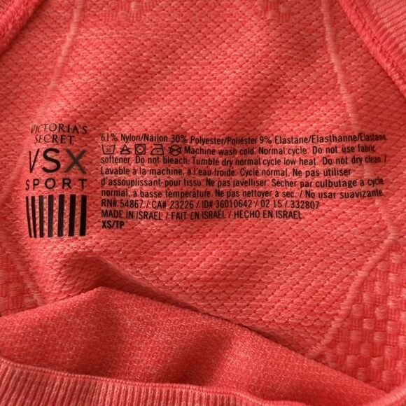 VSX Orange Racerback Sports Tank Top XS Preowned Activewear Chic & Comfy - Picture 3 of 3